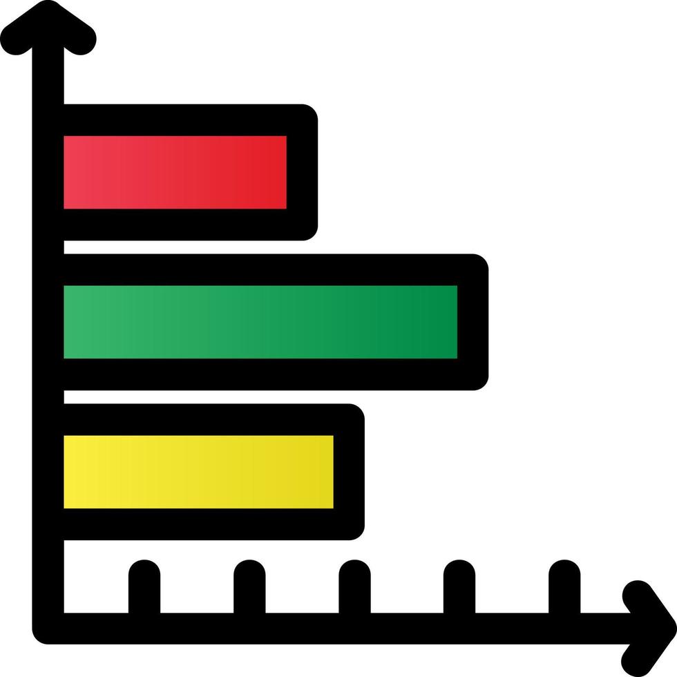 conception d'icône vectorielle graphique à barres horizontales vecteur