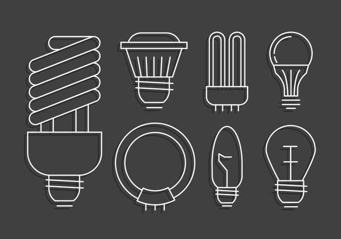Ensemble d'ampoule linéaire vecteur