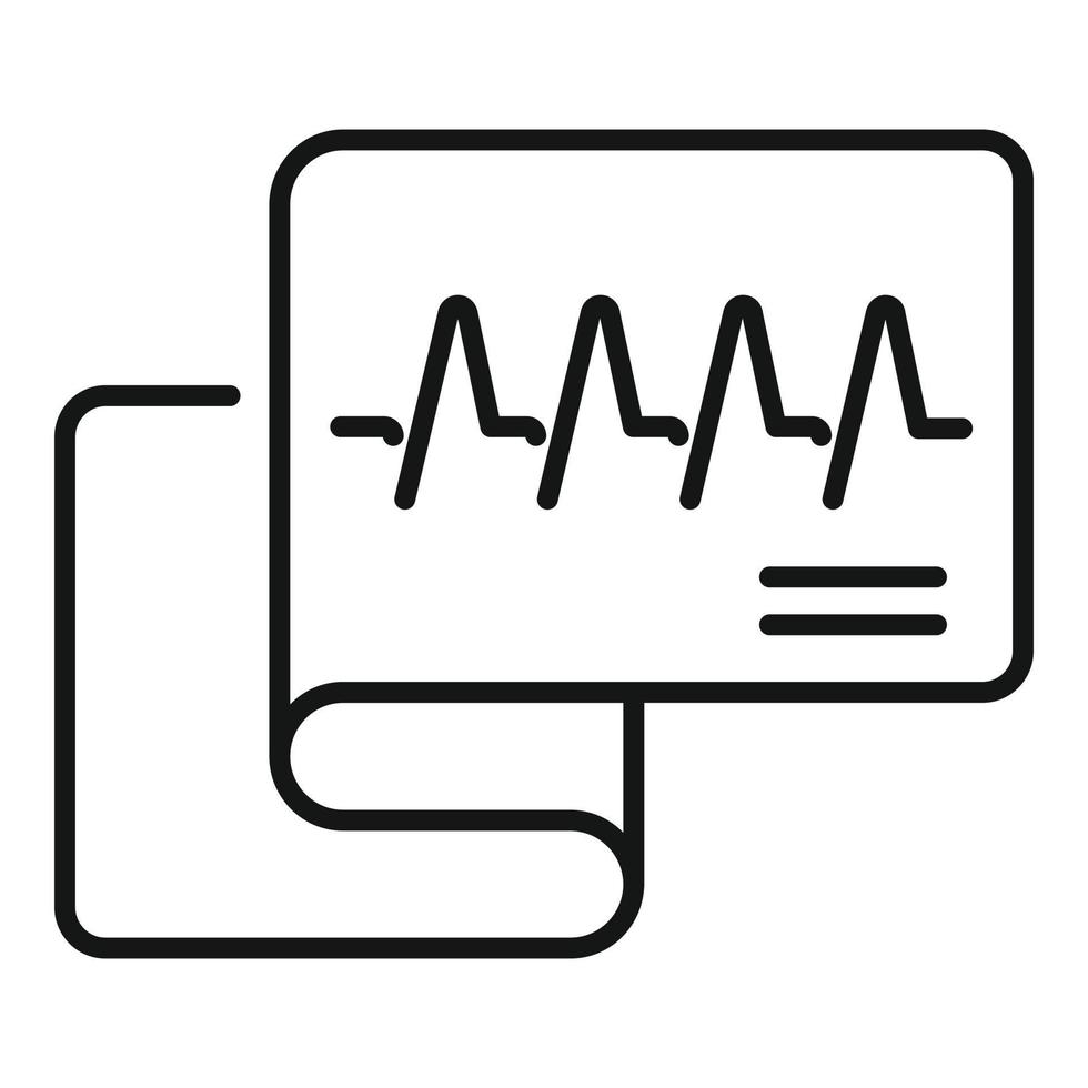 vecteur de contour d'icône de cardiogramme. coeur ECG