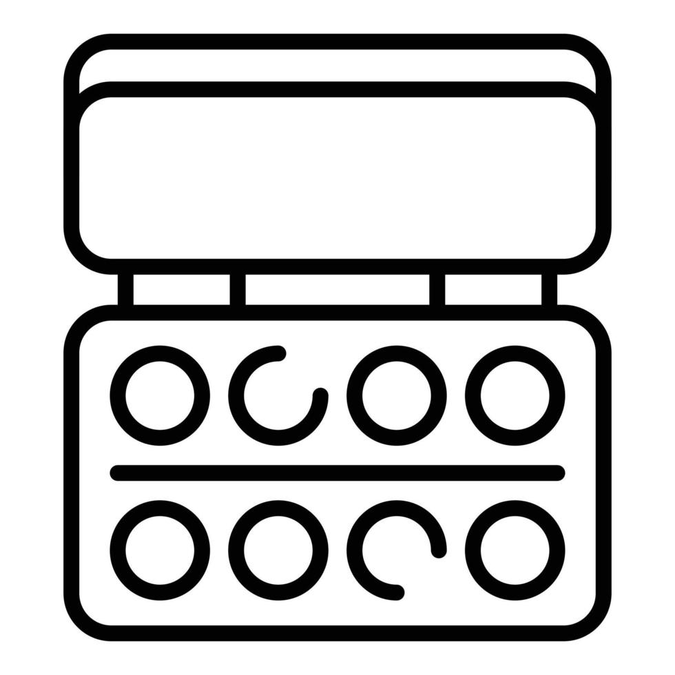 vecteur de contour d'icône de palette d'enfant. école d'art