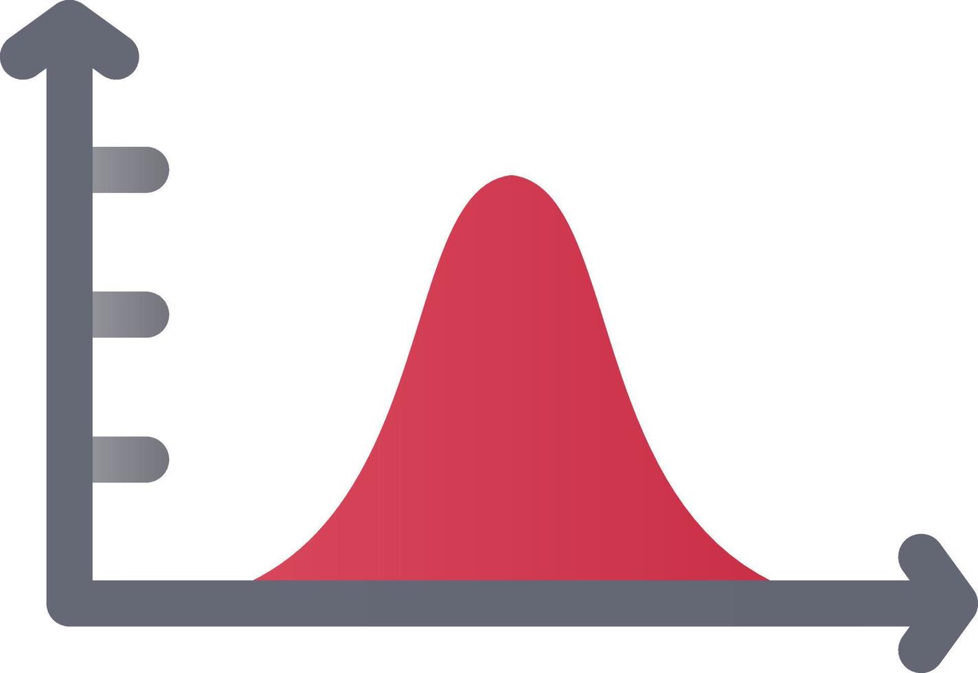 courbe en cloche sur la conception d'icône de vecteur graphique