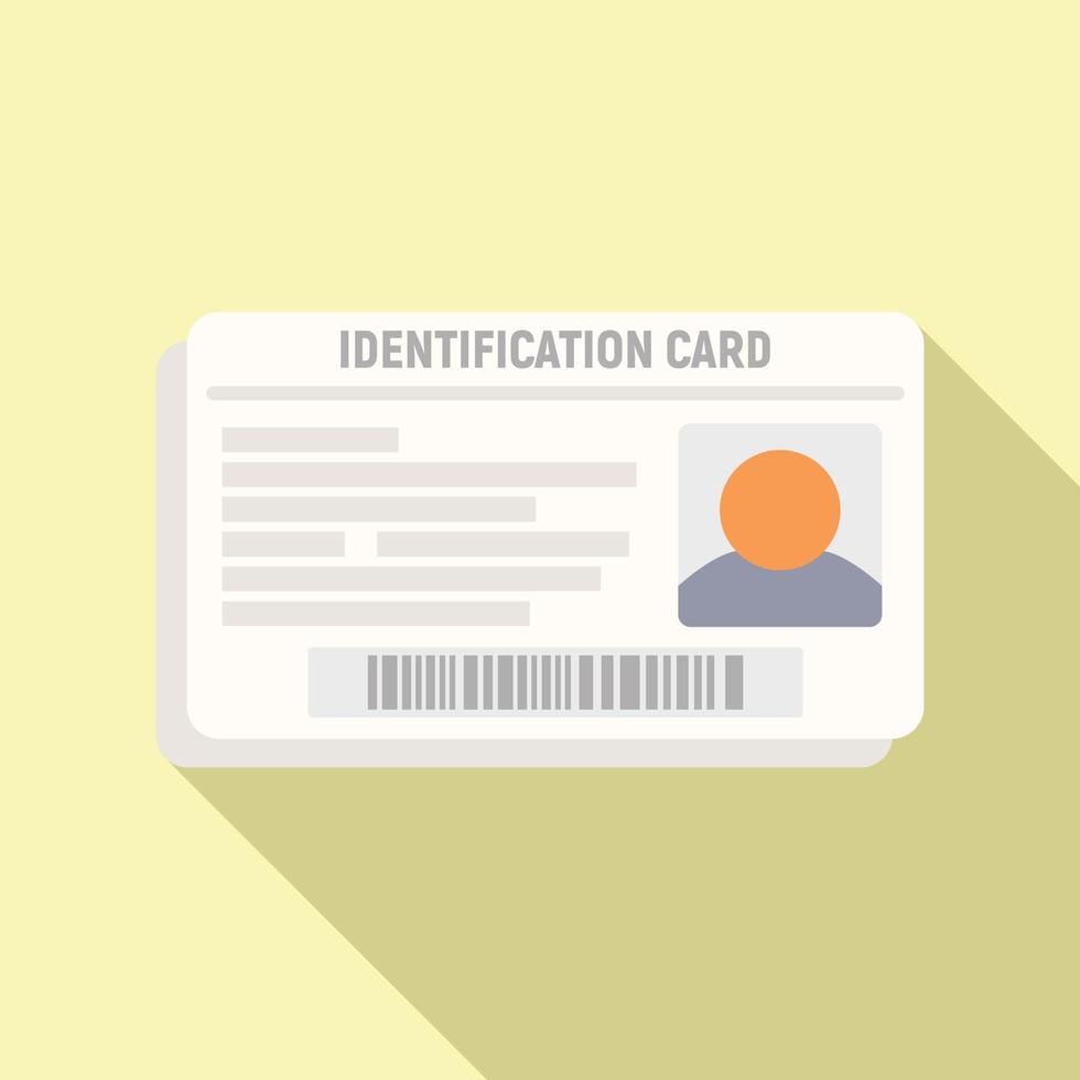 vecteur plat d'icône d'accès à la carte d'identité. nom d'identité