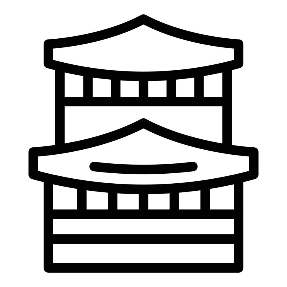 vecteur de contour de l'icône de la pagode de kyoto. temple du japon