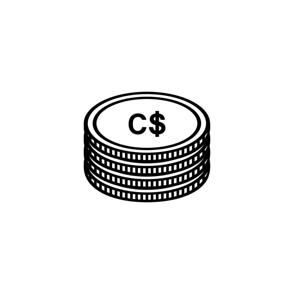 monnaie canadienne, signe cad, symbole d'icône dollar canadien. illustration vectorielle vecteur