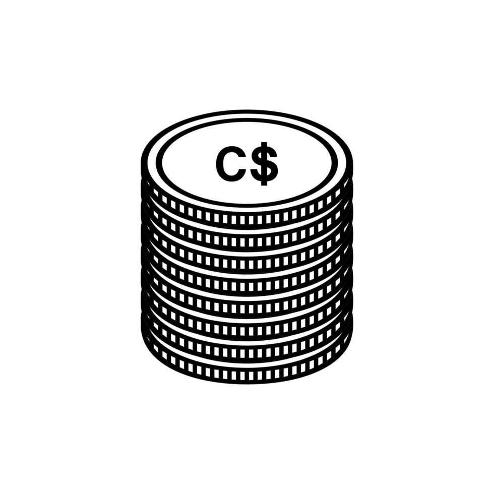 monnaie canadienne, signe cad, symbole d'icône dollar canadien. illustration vectorielle vecteur