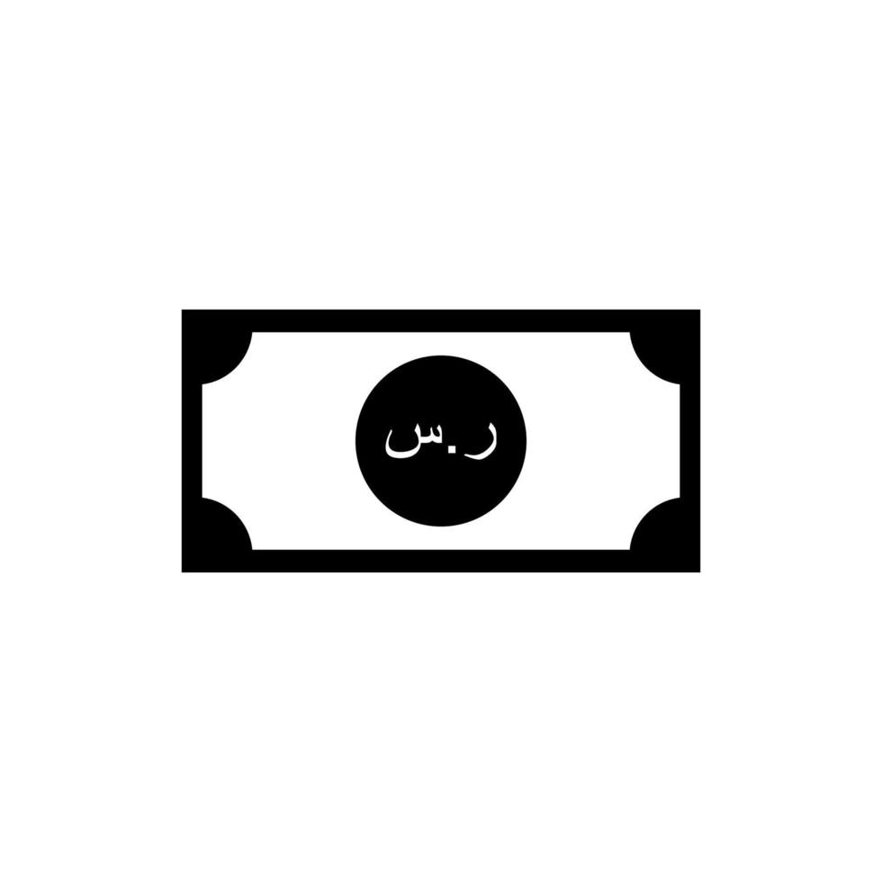 symbole d'icône de monnaie arabe saoudienne, riyal saoudien, signe sar. illustration vectorielle vecteur