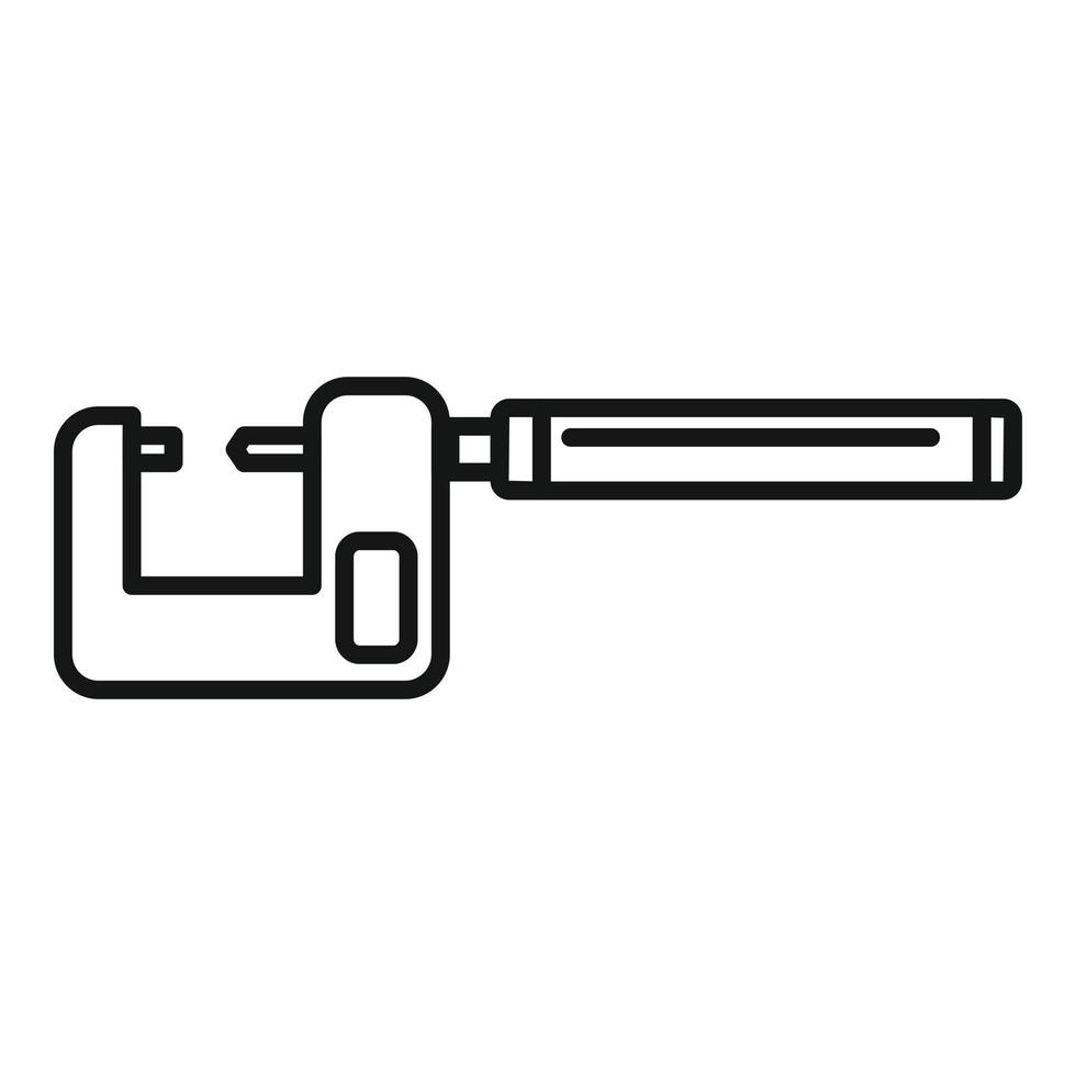 vecteur de contour d'icône d'étrier de micromètre. pied à coulisse de précision