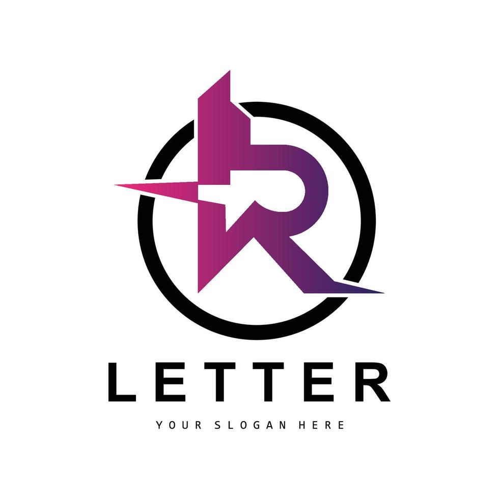 logo de lettre r, symbole de l'alphabet vectoriel, conception de logos de marque avec lettre initiale vecteur