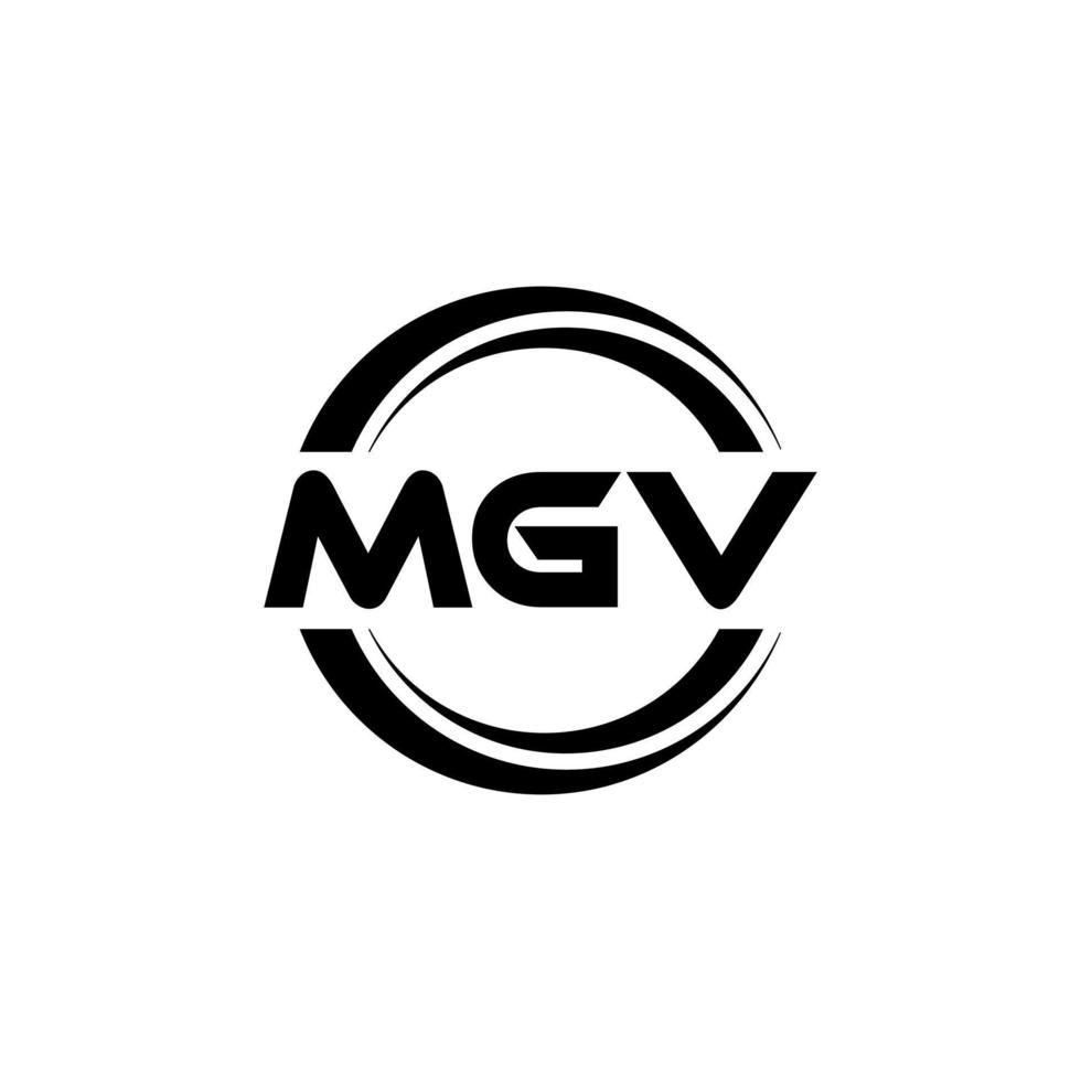 création de logo de lettre mgv dans l'illustration. logo vectoriel, dessins de calligraphie pour logo, affiche, invitation, etc. vecteur