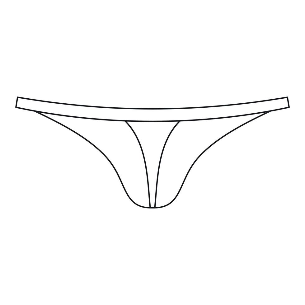 icône de culotte string femme, style de contour vecteur