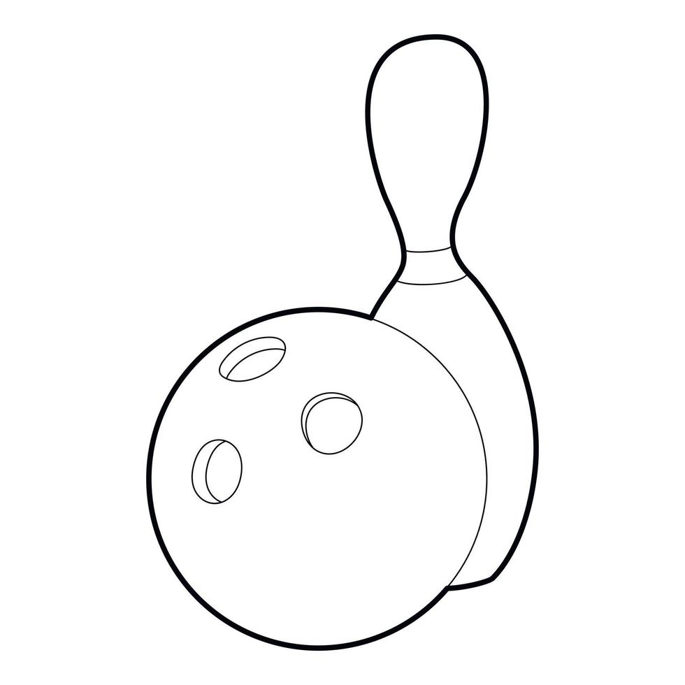 icône de bowling, style de contour vecteur