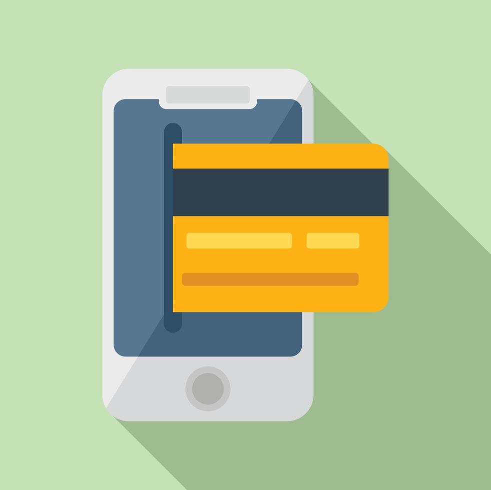 vecteur plat d'icône de carte de crédit mobile. argent payer