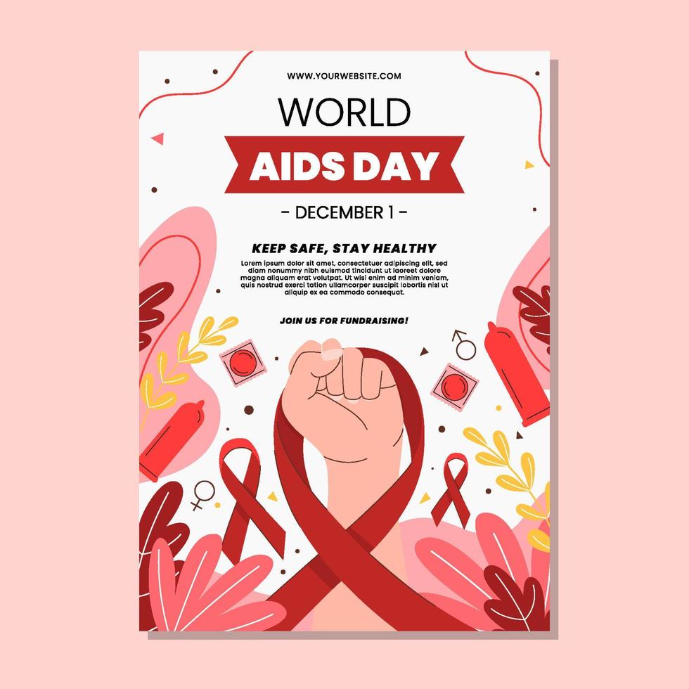 affiche de la journée mondiale du sida vecteur