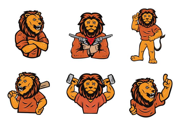 Jeu gratuit de vecteur logo lion