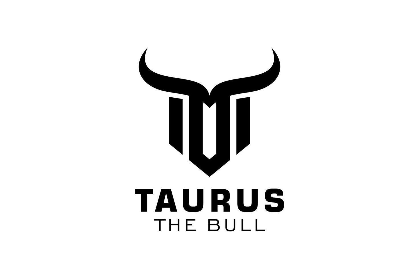 logo lettre t, logo taureau, logo tête de taureau, élément de modèle de conception de logo monogramme vecteur