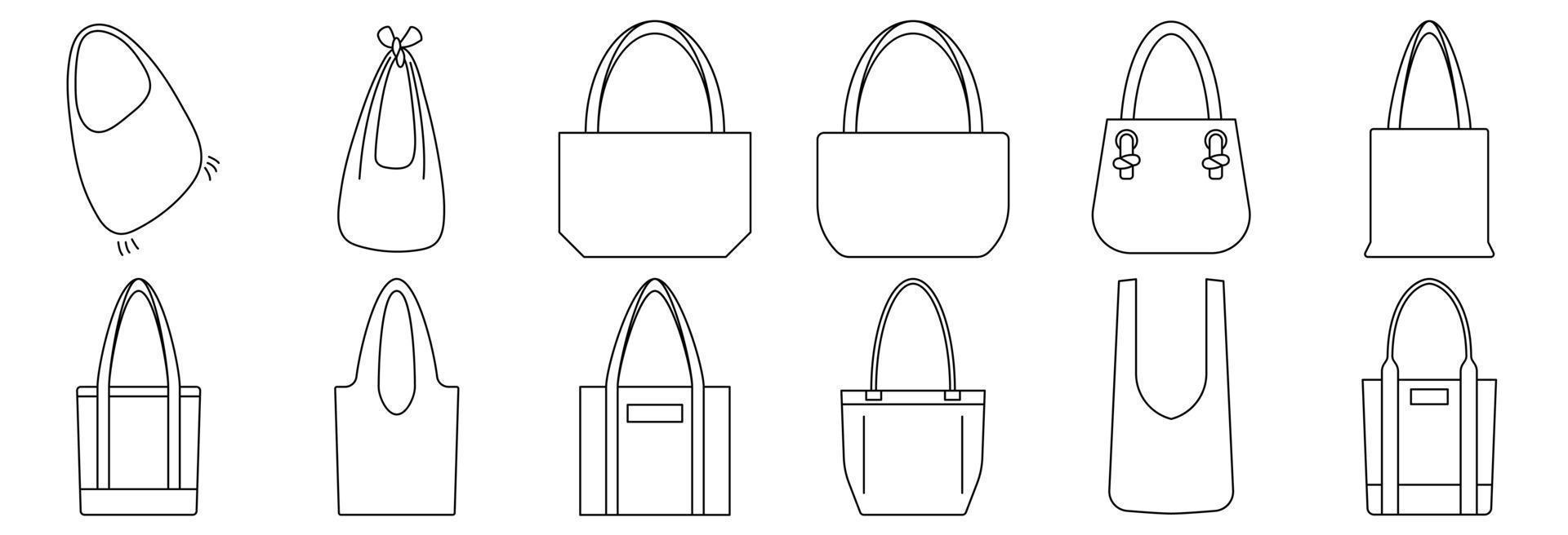 conception d'élément de sac fourre-tout. vecteur