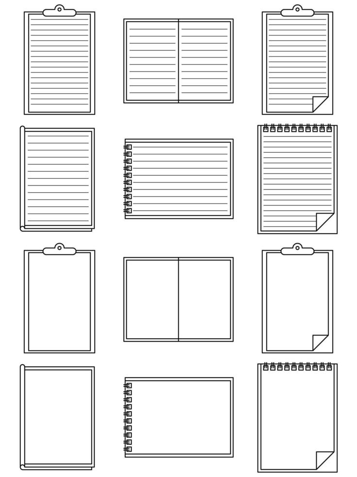 conception d'éléments de cahier. icône de cahier. vecteur