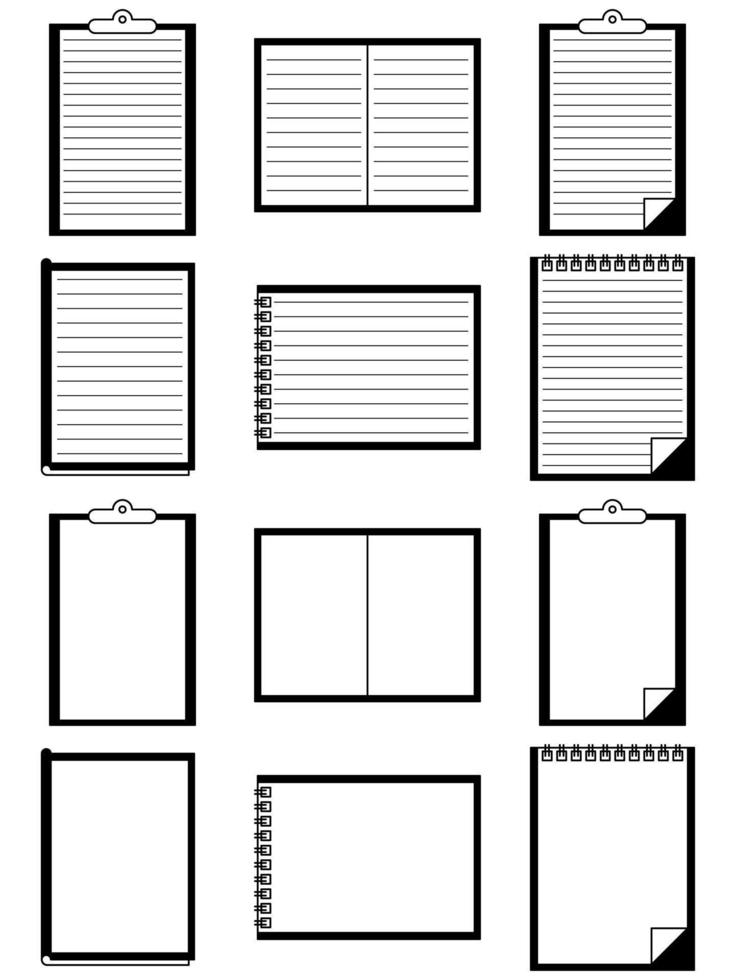 conception d'éléments de cahier. icône de cahier. vecteur