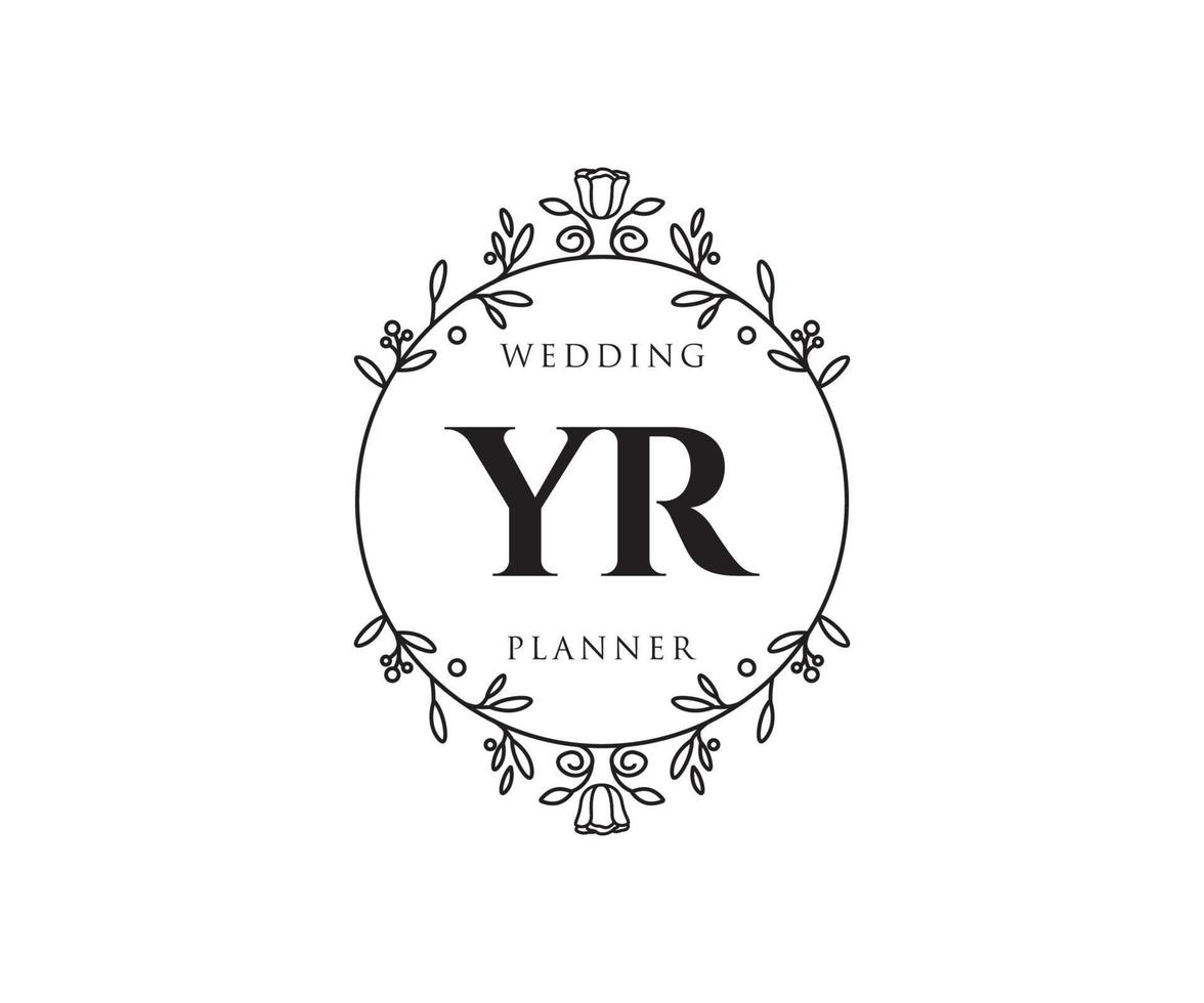 collection de logos de monogramme de mariage lettre initiales an, modèles minimalistes et floraux modernes dessinés à la main pour cartes d'invitation, réservez la date, identité élégante pour restaurant, boutique, café en image vectorielle vecteur