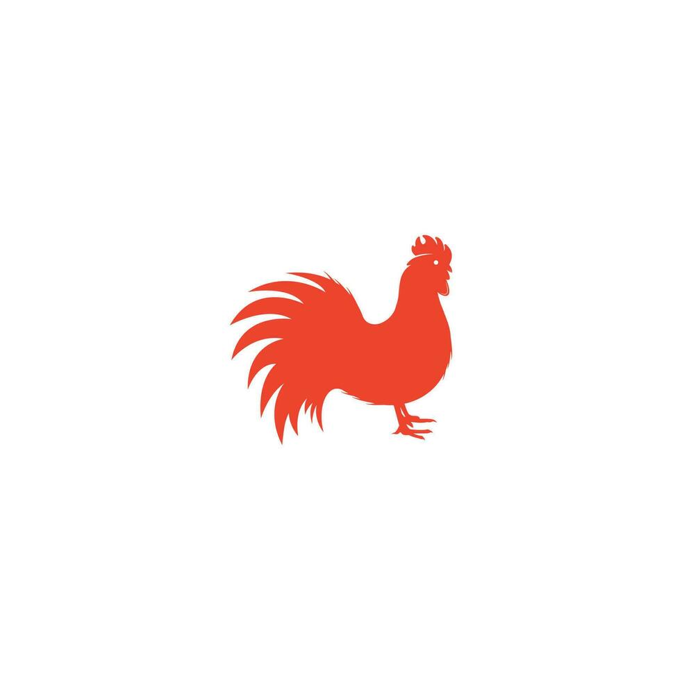 création de logo de coq. signe de logo vectoriel de restaurant de poulet. symbole du logo du coq rouge. concept de logo de coq.