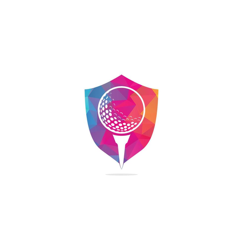 balle de golf sur le logo du tee isolé sur fond blanc. vecteur