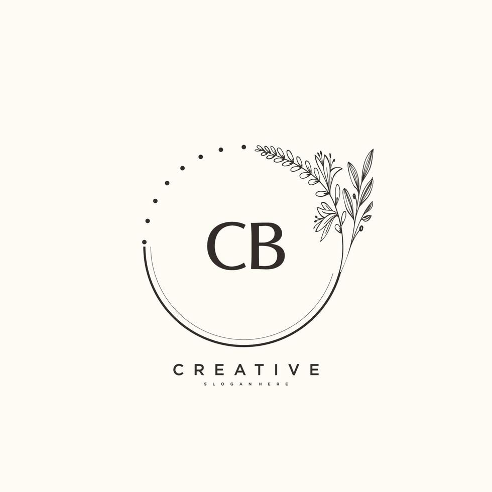art du logo initial du vecteur beauté cb, logo manuscrit de la signature initiale, mariage, mode, bijoux, boutique, floral et botanique avec modèle créatif pour toute entreprise ou entreprise.