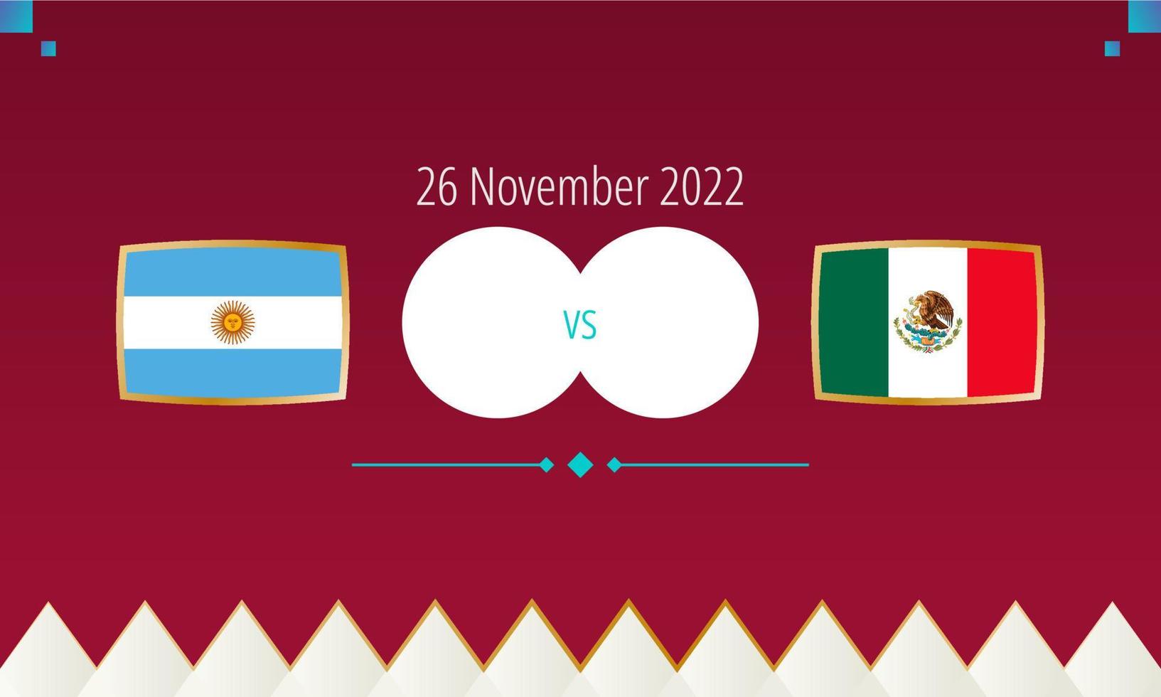 match de football argentine contre mexique, compétition internationale de football 2022. vecteur