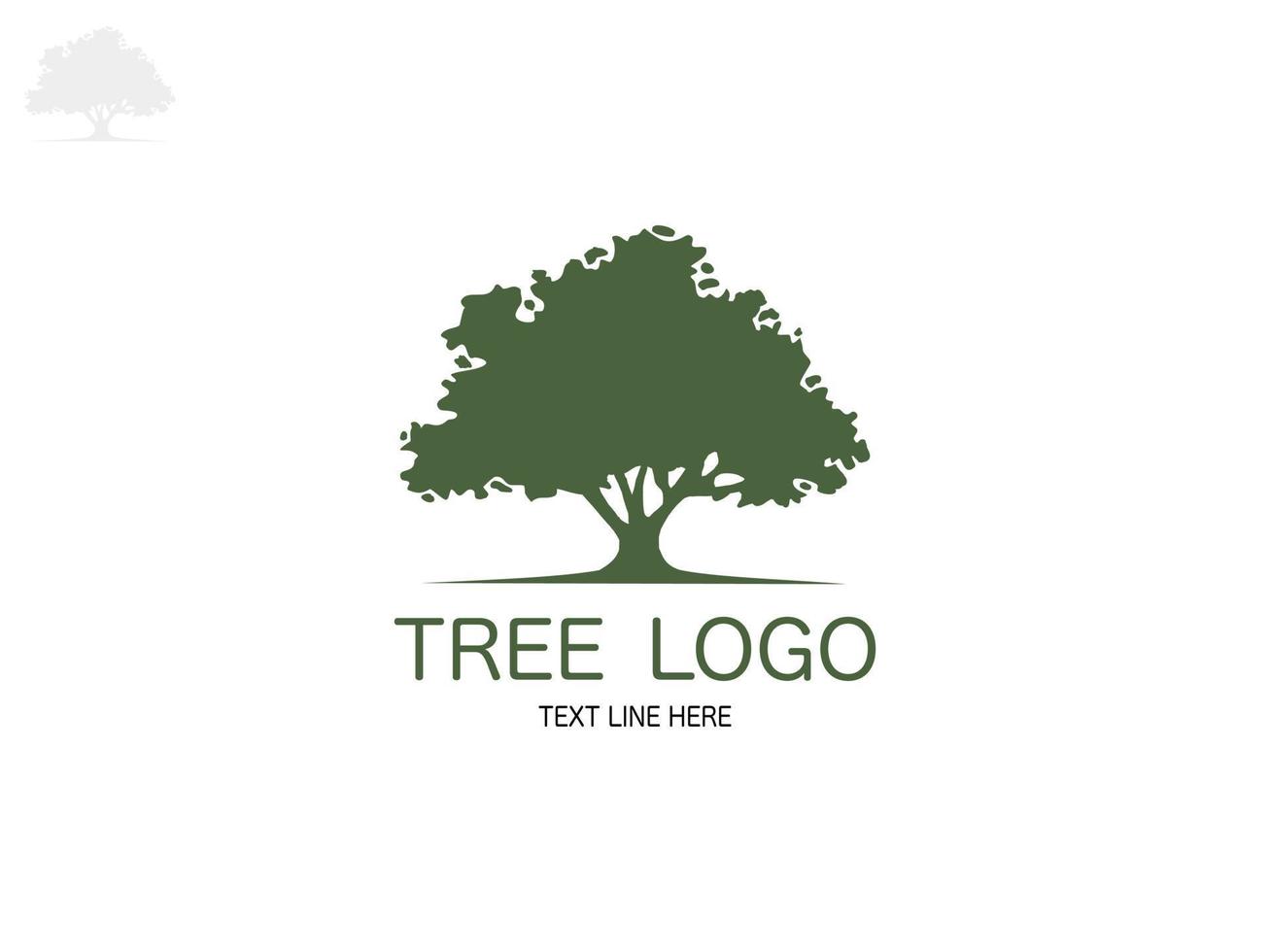 les arbres et les racines avec des feuilles sont beaux et rafraîchissants. style de logo arbre et racines. vecteur