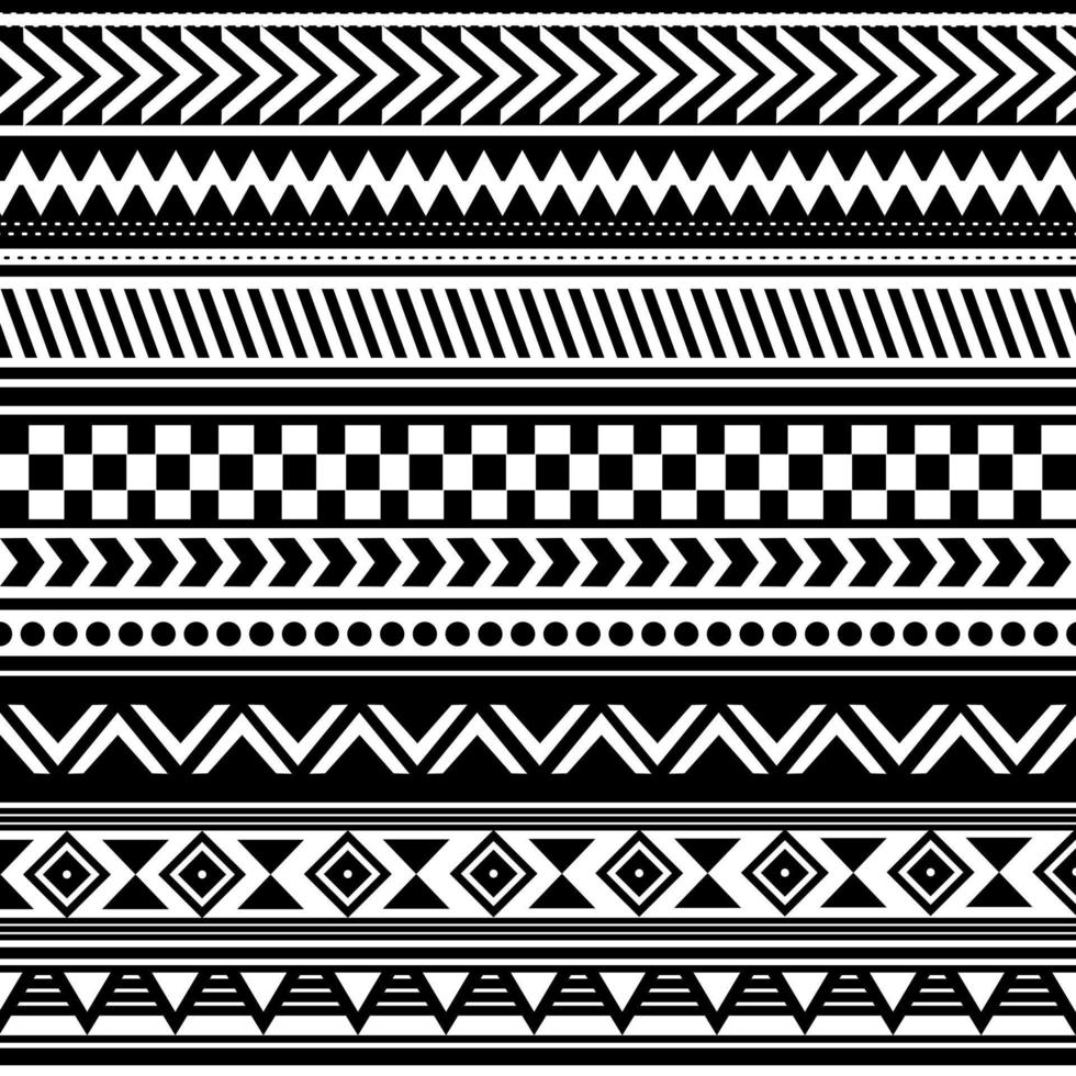 conception de motif géométrique ethnique abstraite de vecteur pour le fond ou le papier peint, motif ethnique sans couture. Fait main. Rayures horizontales. impression noir et blanc pour vos textiles. illustration vectorielle