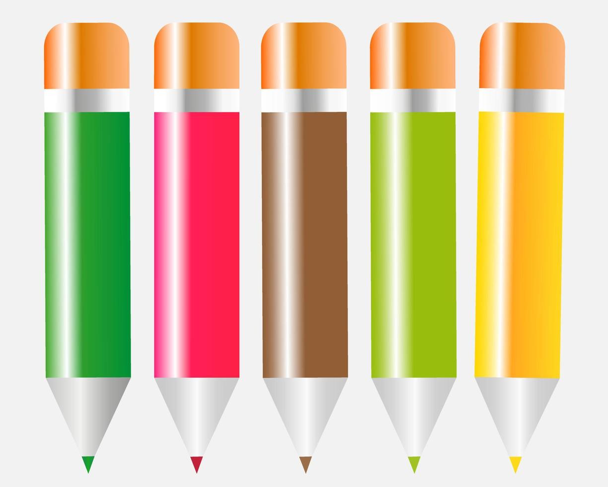 crayons de couleur sur fond gris clair vecteur