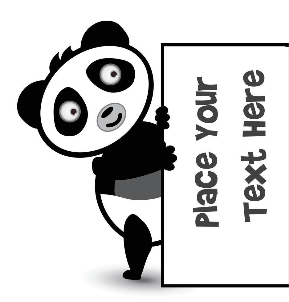 bannière d'ours panda mignon vecteur