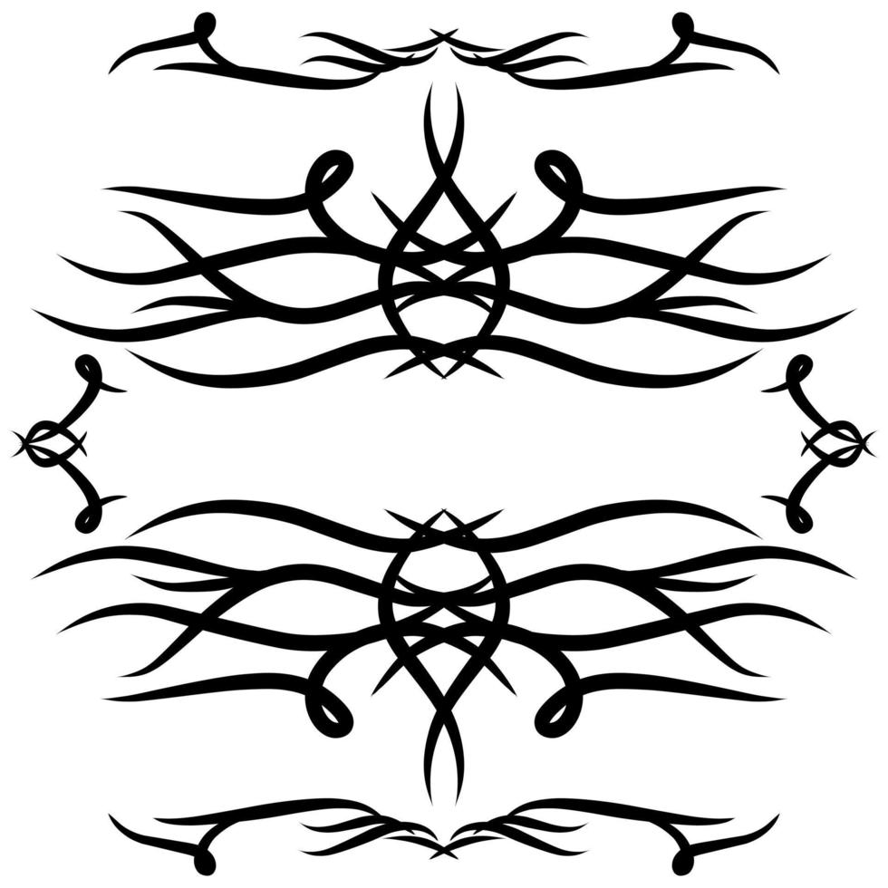 cadre tribal abstrait, bordure, motif, tatouage, ornement, collection de décoration pour élément de conception web ou imprimé vecteur