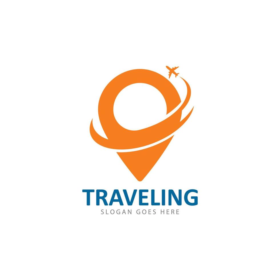 modèle d'icône de vecteur de logo de voyage
