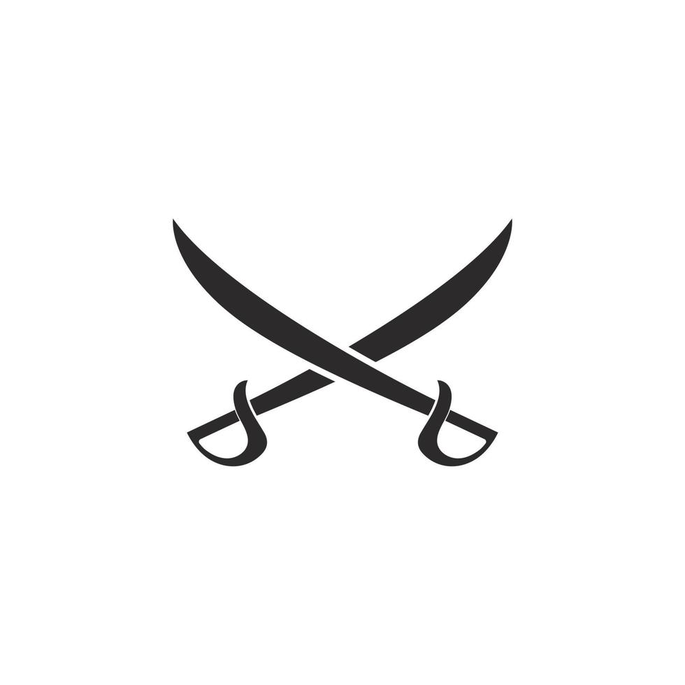 ensemble d'épées logo modèle vecteur icône illustration