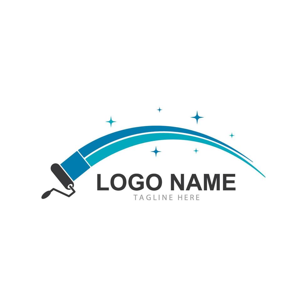 peinture brosse logo modèle vecteur icône illustration