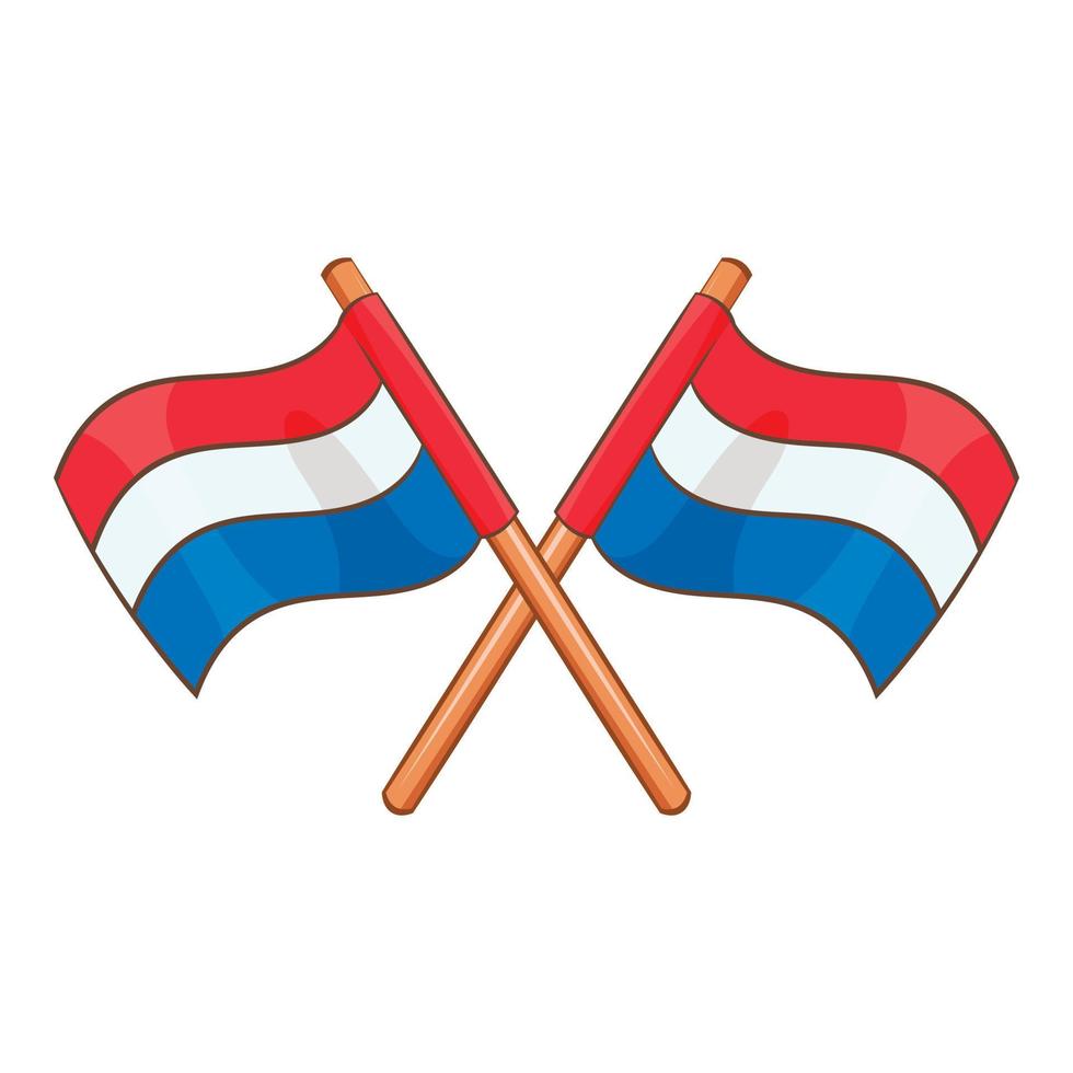 drapeau des pays-bas, icône de style dessin animé vecteur