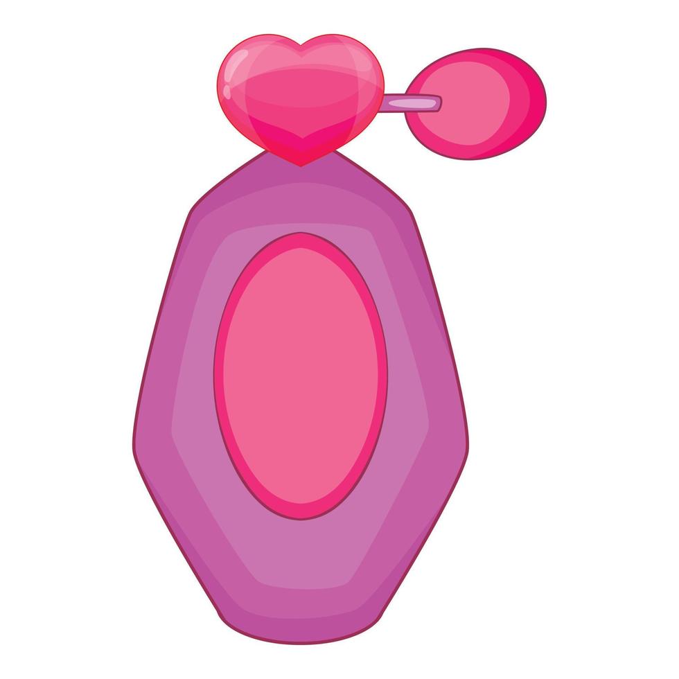 icône de flacon de parfum rose, style cartoon vecteur