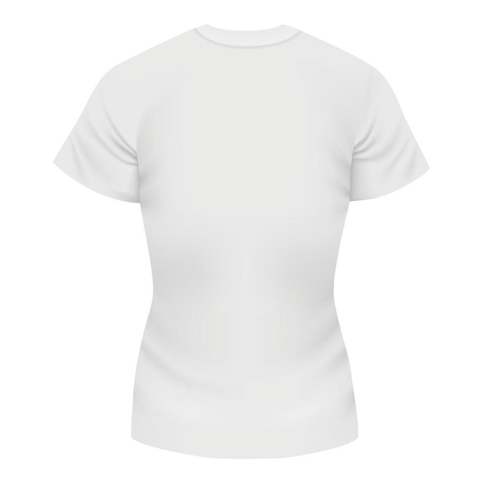 maquette de tshirt féminin blanc, style réaliste vecteur