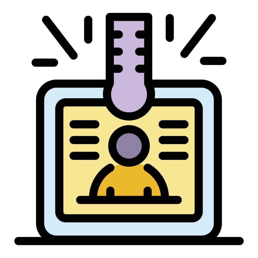 icône de carte d'identité de notaire vecteur de contour de couleur