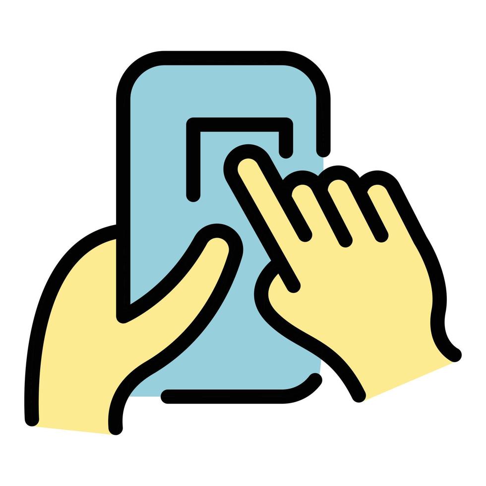messager sur le vecteur de contour de couleur de l'icône du smartphone