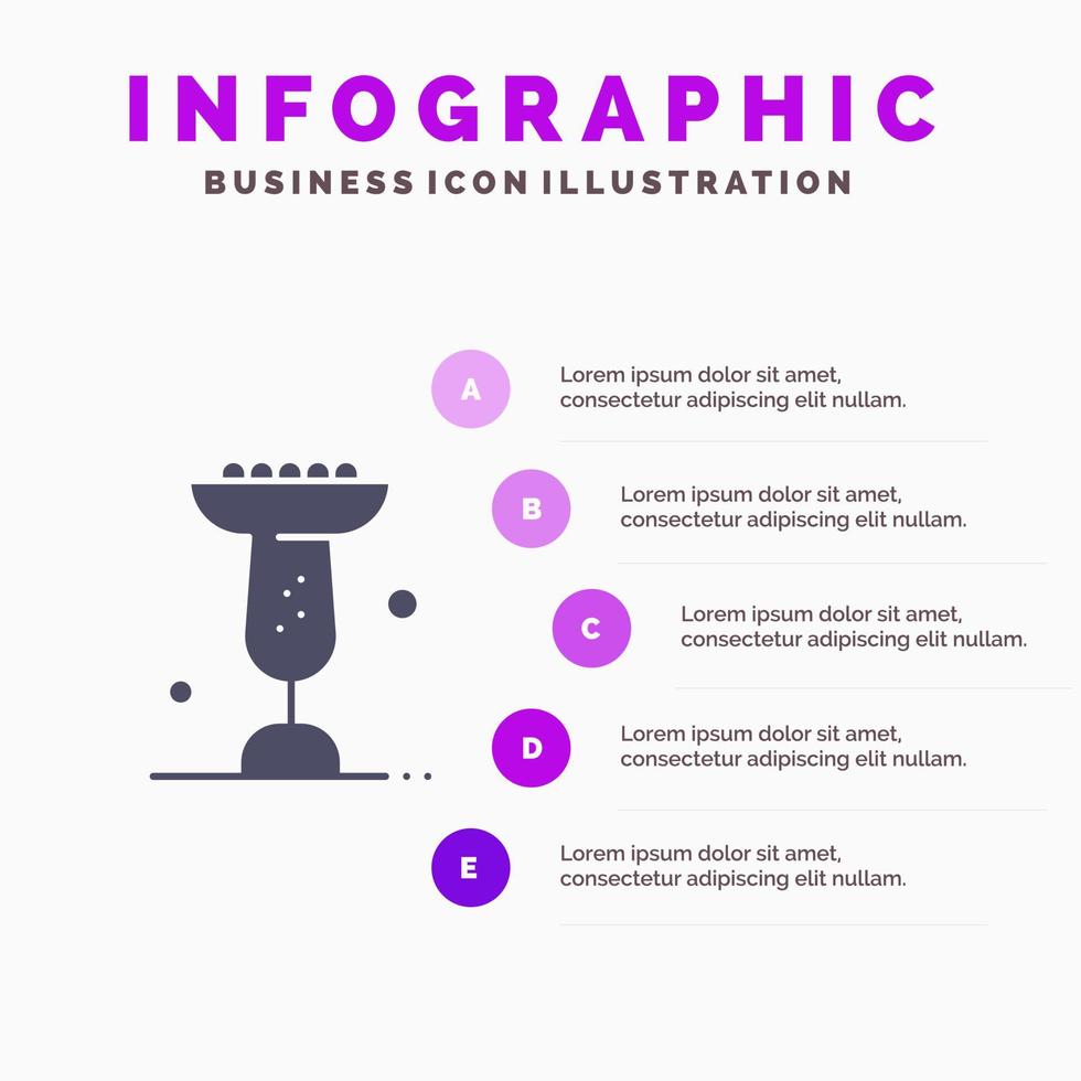 bol nourriture manger madrigal solide icône infographie 5 étapes présentation arrière-plan vecteur