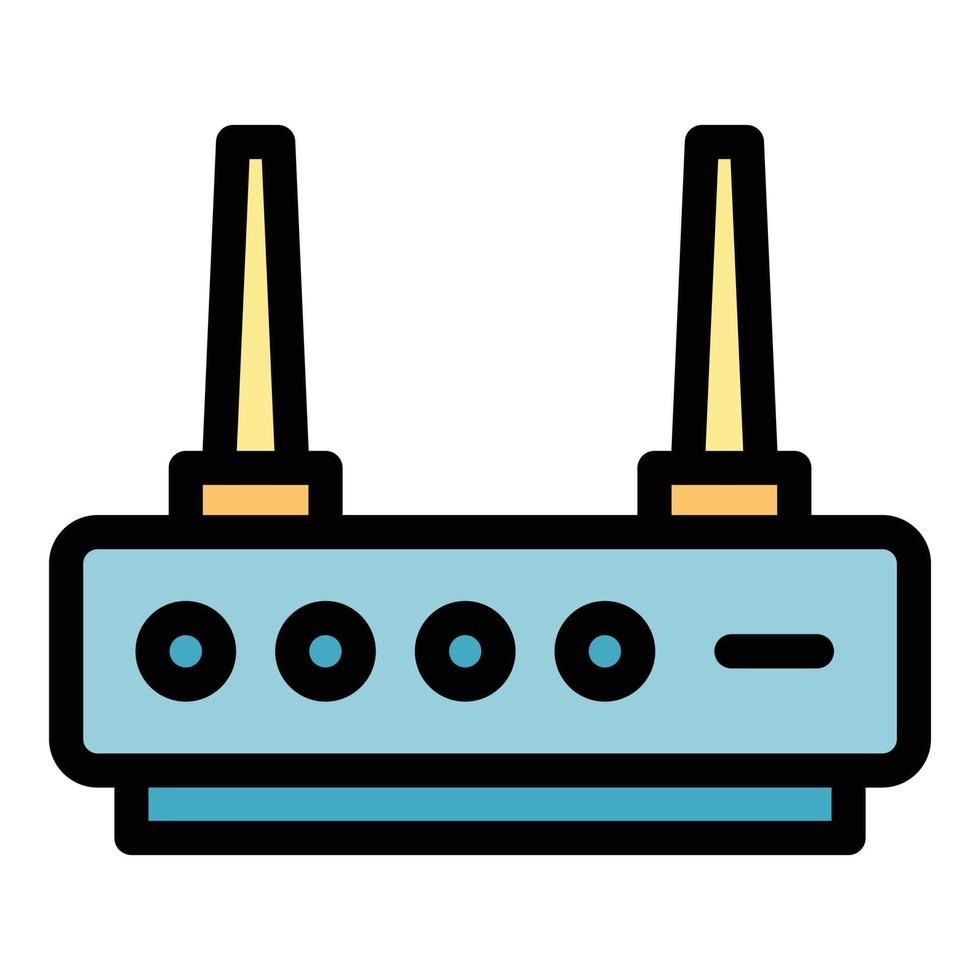 vecteur de contour de couleur d'icône de modem réseau