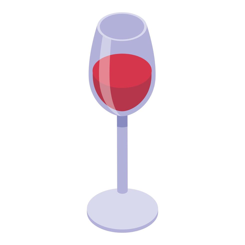 vecteur isométrique d'icône de verre de vin rouge. cocktail d'alcool
