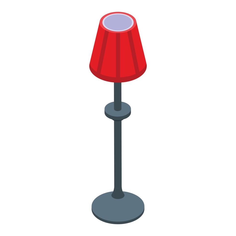 vecteur isométrique d'icône de lampe rouge. mobilier d'intérieur