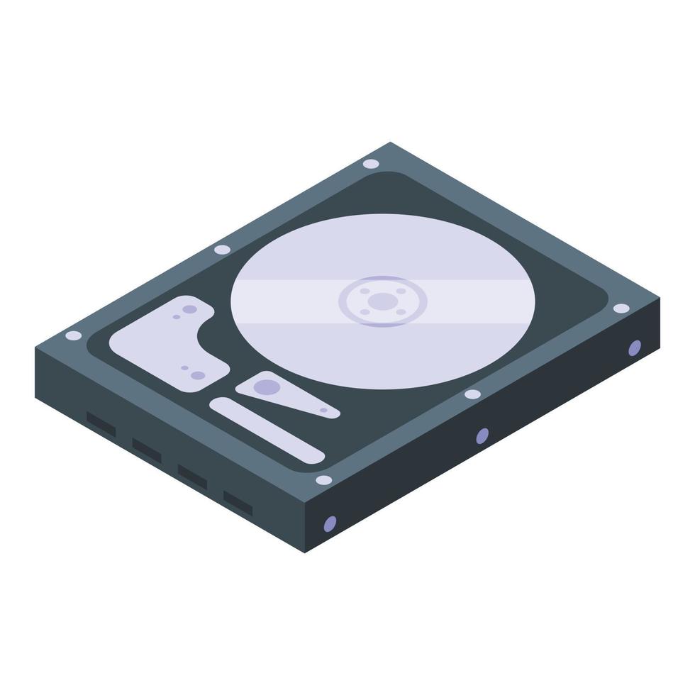 ancien vecteur isométrique d'icône de disque dur. ordinateur numérique