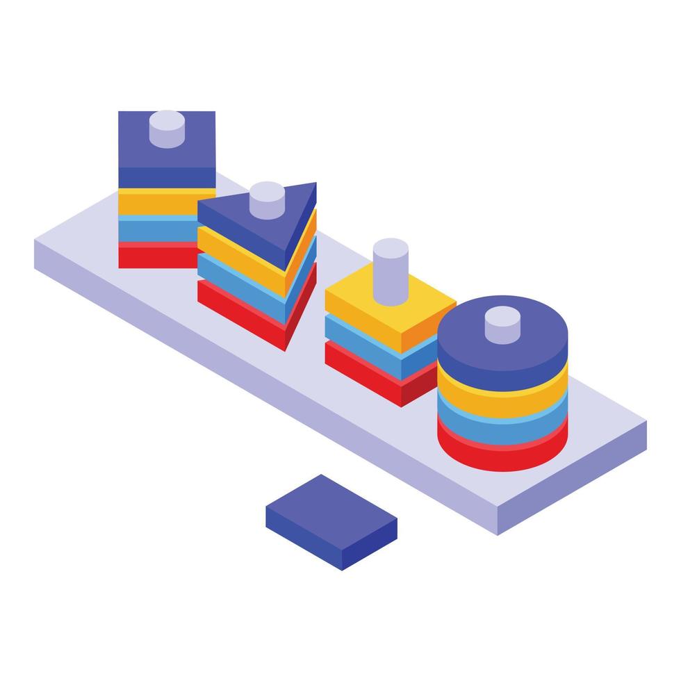 vecteur isométrique d'icône d'éducation montessori. jouet en bois