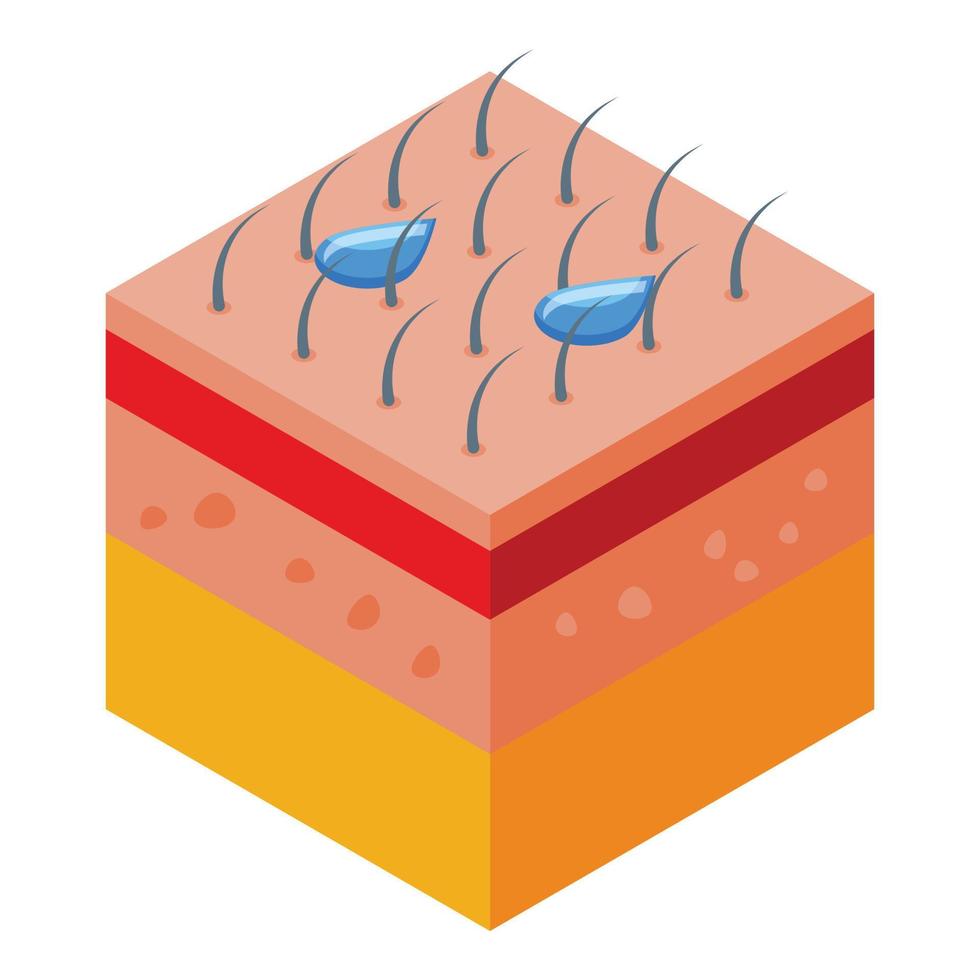 craignez le vecteur isométrique de l'icône de la peau humaine. crise de panique