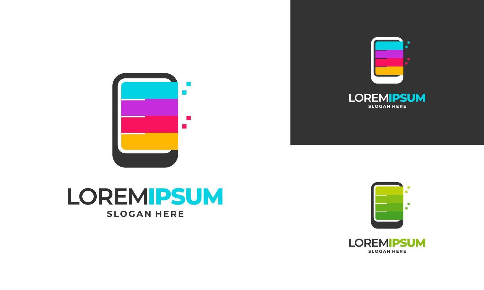 conceptions de logo de magasin de téléphone, conceptions de logo de tâche de téléphone moderne icône vectorielle vecteur