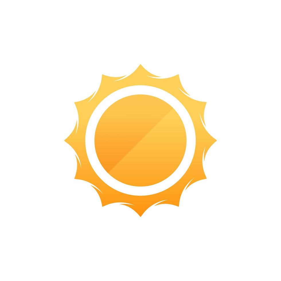 icône moderne du soleil. forme de cercle ensoleillé. symbole d'été concept de logo vectoriel isolé sur fond blanc