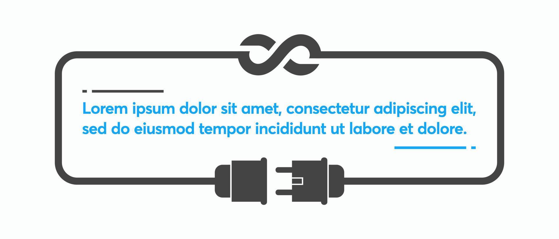 électricité à l'infini avec fond d'illustration vectorielle de prise électrique vecteur